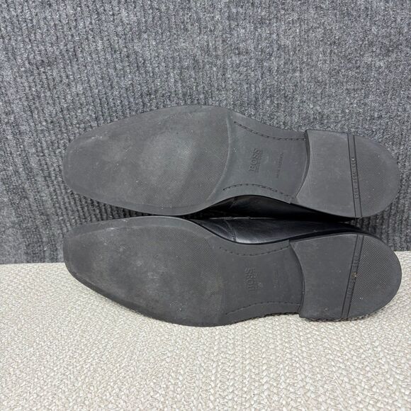 Hugo Boss Black Leather Penny Loafers Slip On Oxfords Dress Shoes Mens 10.5 US